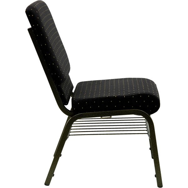 Dot Fabric Church Chair, Black