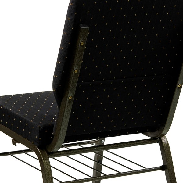 Dot Fabric Church Chair, Black