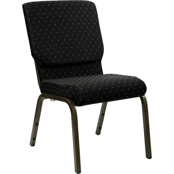 Dot Fabric Church Chair, Black