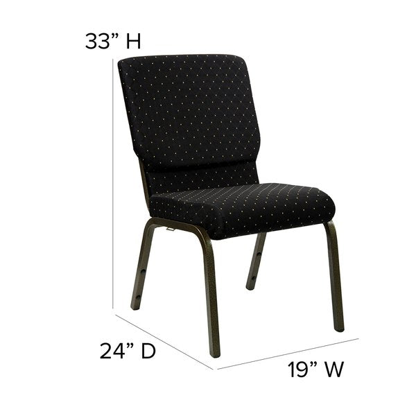 Dot Fabric Church Chair, Black