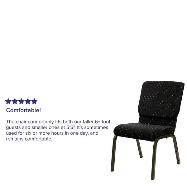 Dot Fabric Church Chair, Black