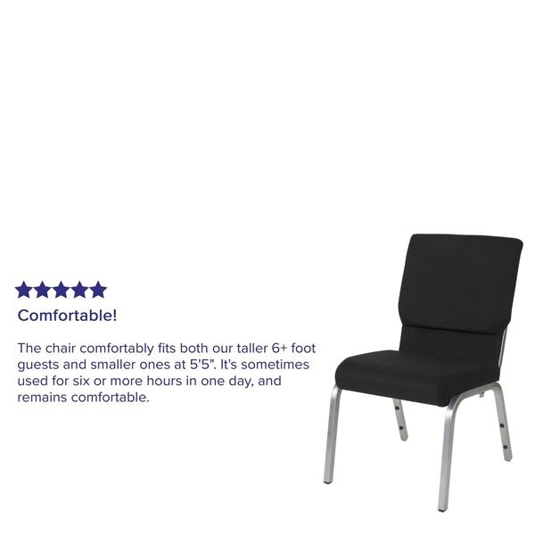 Fabric Church Chair, Black