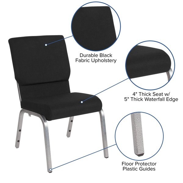 Fabric Church Chair, Black