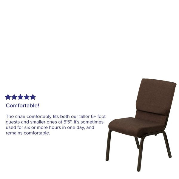 Fabric Church Chair, Brown