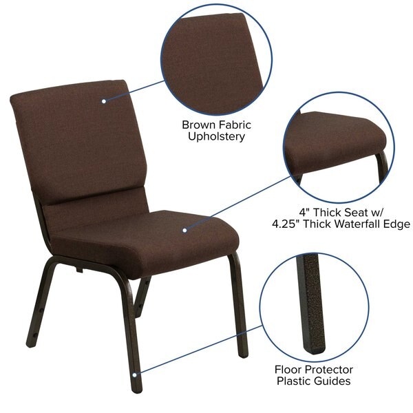 Fabric Church Chair, Brown