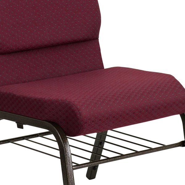 Fabric Church Chair w/Book Pouch, Brgundy