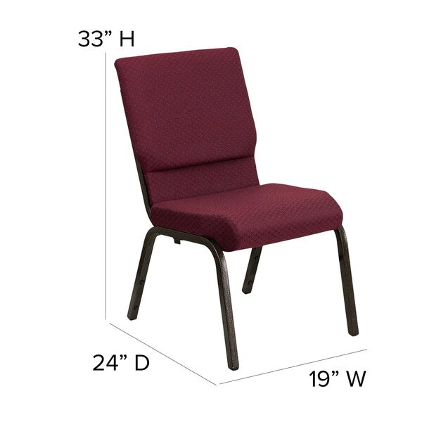 Fabric Church Chair, Burgundy