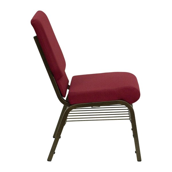 Fabric Church Chair, Burgundy Patterned