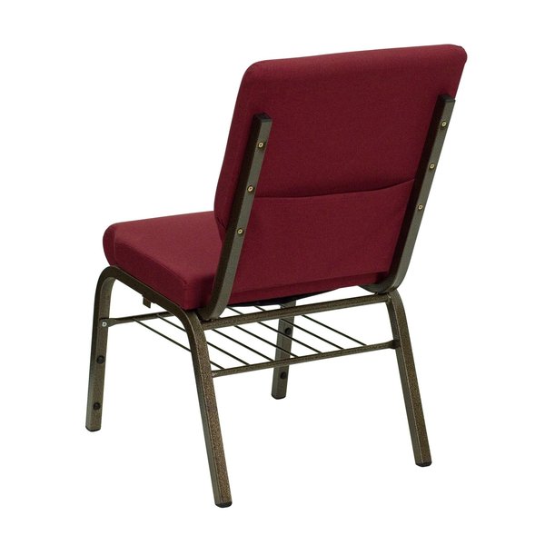 Fabric Church Chair, Burgundy Patterned