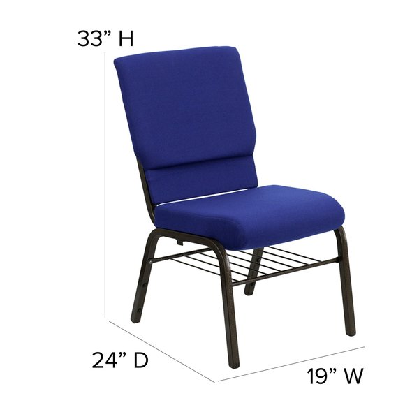 Fabric Church Chair, Blue