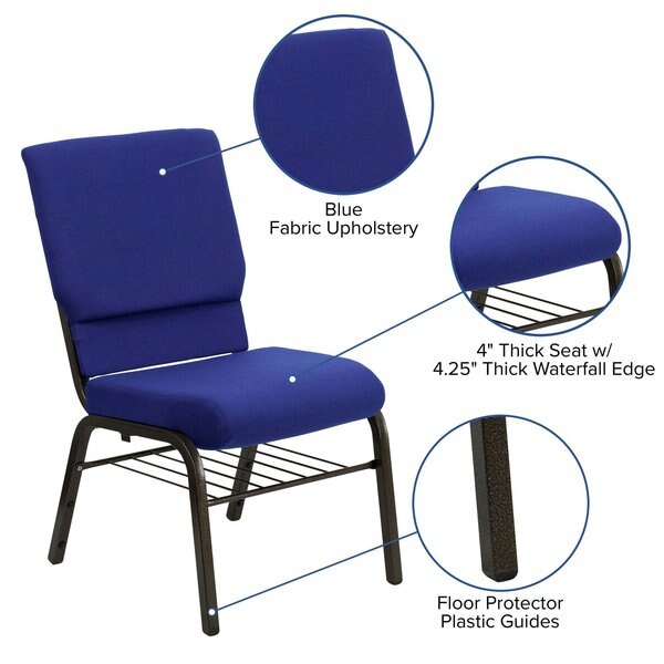 Fabric Church Chair, Blue
