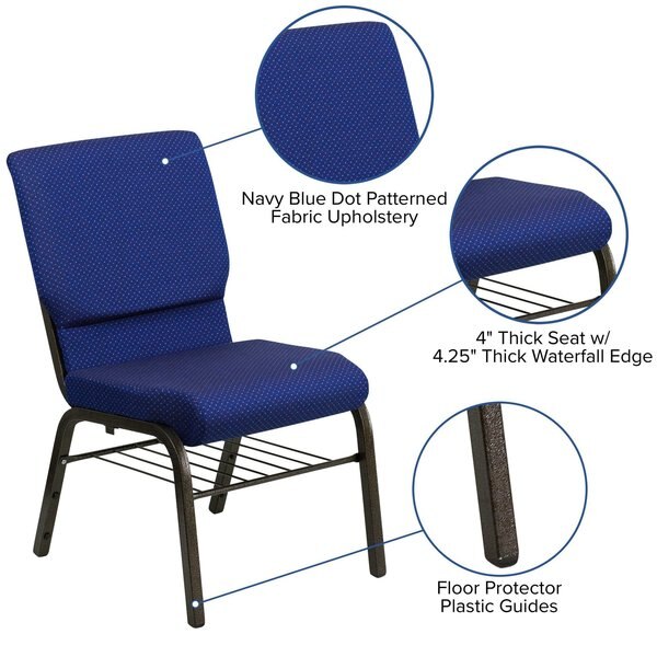 Fabric Church Chair, Blue