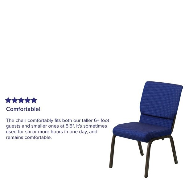 Fabric Church Chair, Blue