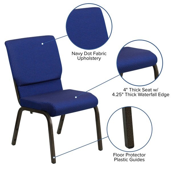 Fabric Church Chair, Blue