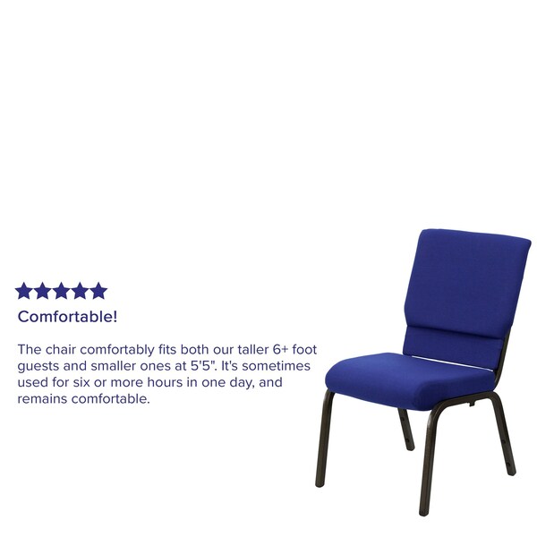 Fabric Church Chair, Blue