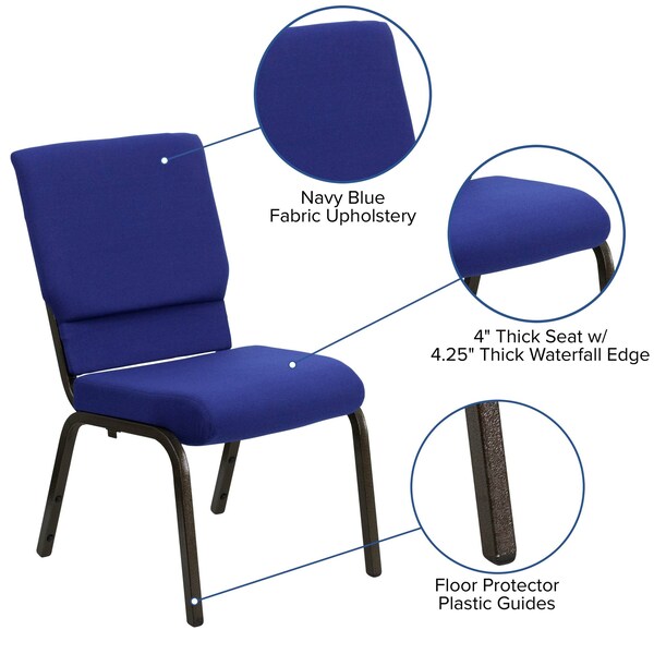 Fabric Church Chair, Blue