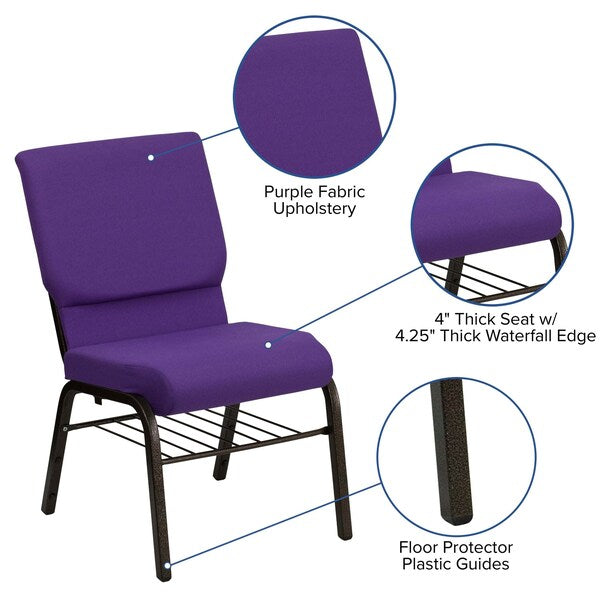 Fabric Church Chair, Purple