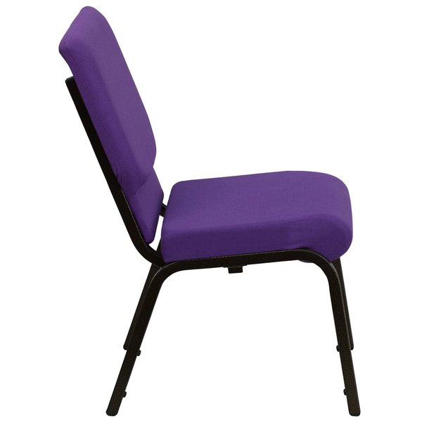 Fabric Church Chair, Stackable, Purple