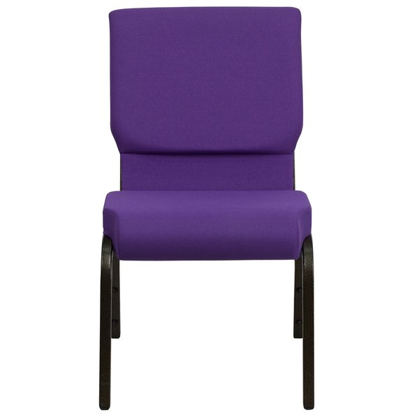 Fabric Church Chair, Stackable, Purple