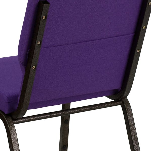 Fabric Church Chair, Stackable, Purple