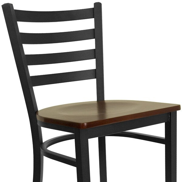 Restaurant Stool, Ladder Back, Mah Seat, Seat Height Range: 29