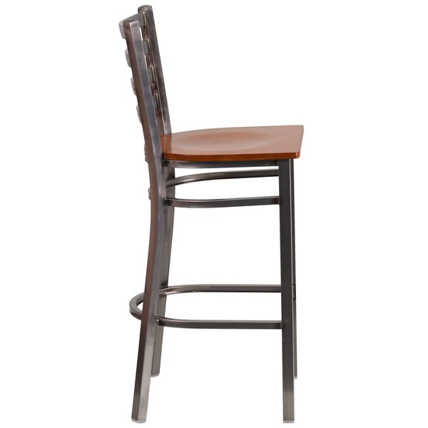 Barstool, Ladder Back, Clr w/Cherry Seat