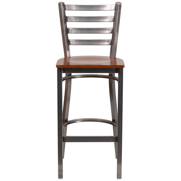 Barstool, Ladder Back, Clr w/Cherry Seat