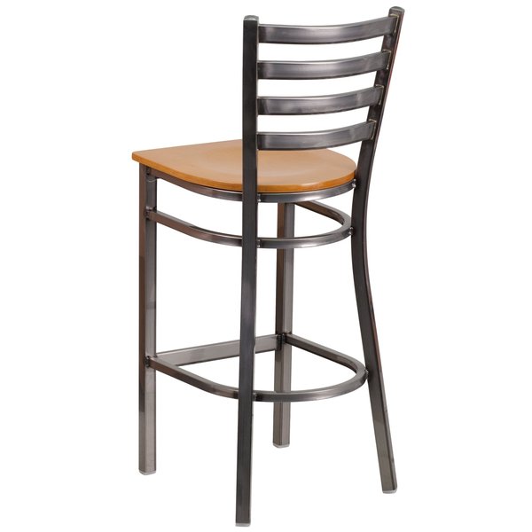 Barstool, Ladder Back, Clr w/Natural Seat