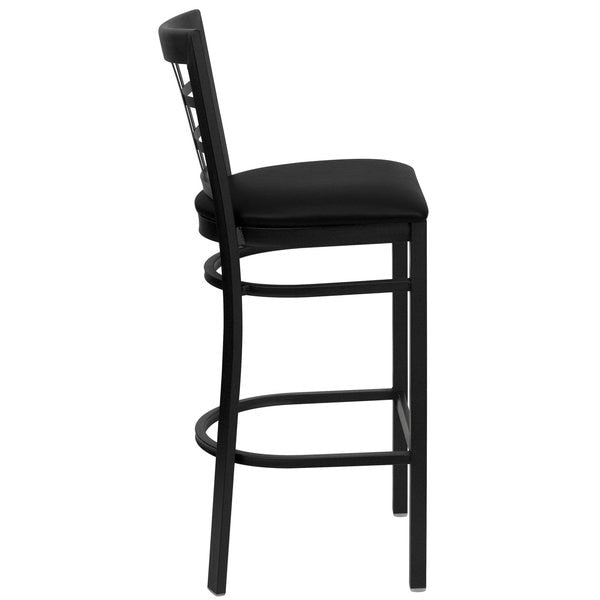 Restaurant Stool, Window Back, Black Seat