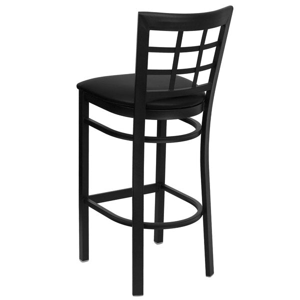 Restaurant Stool, Window Back, Black Seat