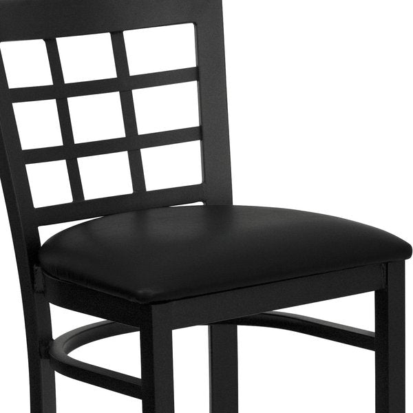 Restaurant Stool, Window Back, Black Seat