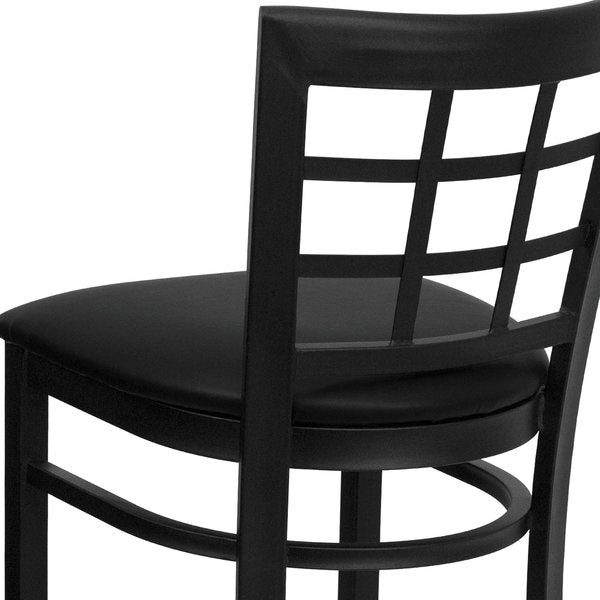 Restaurant Stool, Window Back, Black Seat