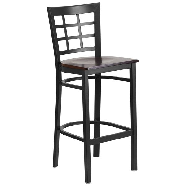 Restaurant Stool, Window Back, Walnut Sea