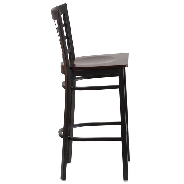 Restaurant Stool, Window Back, Walnut Sea