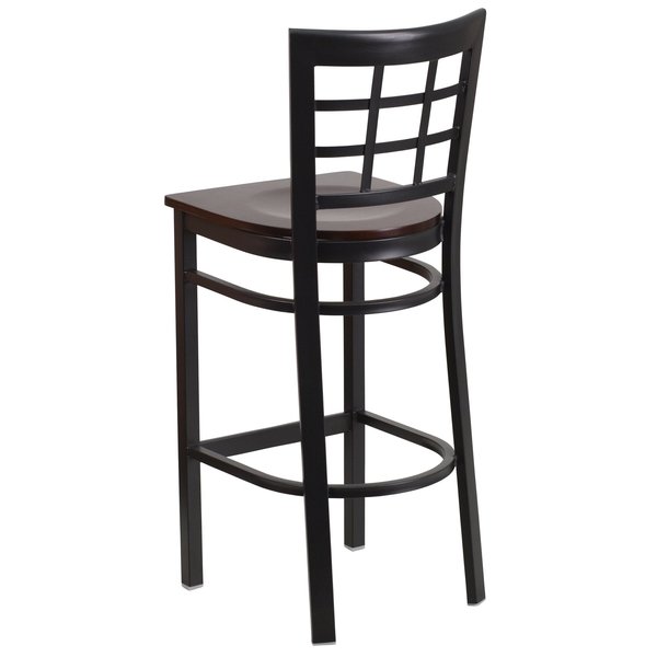 Restaurant Stool, Window Back, Walnut Sea