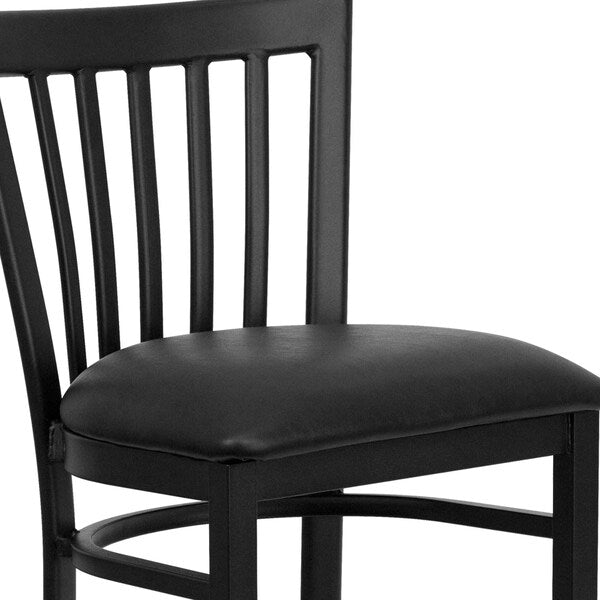Restaurant Stool, School Back, Blk Seat