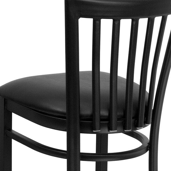 Restaurant Stool, School Back, Blk Seat