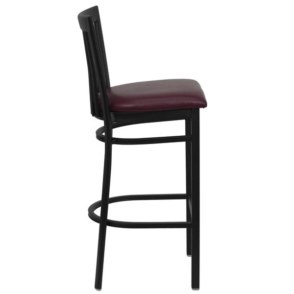 Restaurant Stool, School Back, Burg Seat