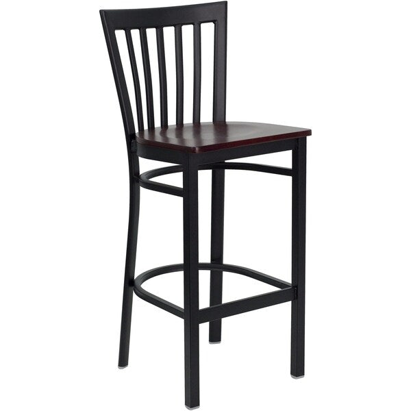 Restaurant Stool, School Back, Mah Seat