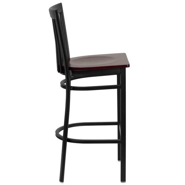 Restaurant Stool, School Back, Mah Seat