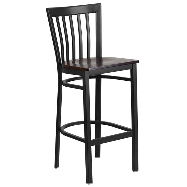 Restaurant Stool, School Back, Wal Seat