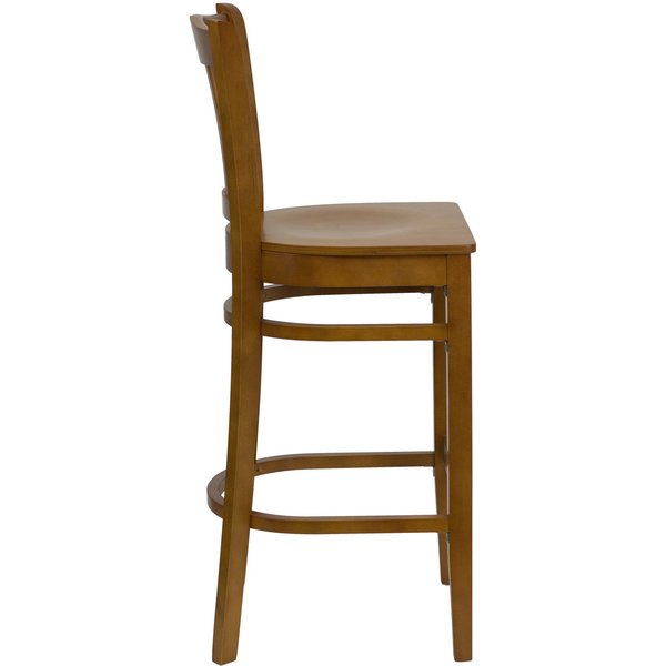 Wood Barstool, Vert Slat Back, Cherry Woo