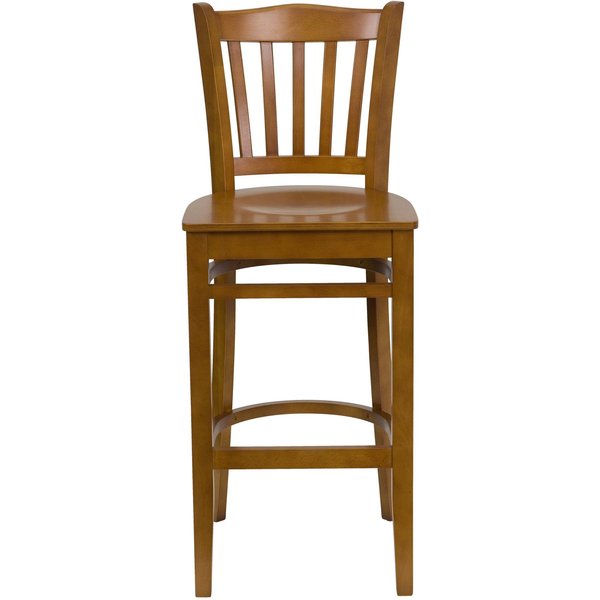 Wood Barstool, Vert Slat Back, Cherry Woo
