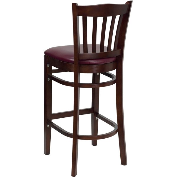 Barstool, Vert Slact Bck, Mah Wd, Burg Vny
