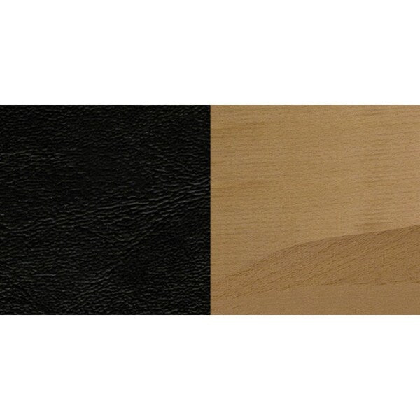 Barstool, Natural Wood, Black Vinyl Seat, Seat Height Range: 31