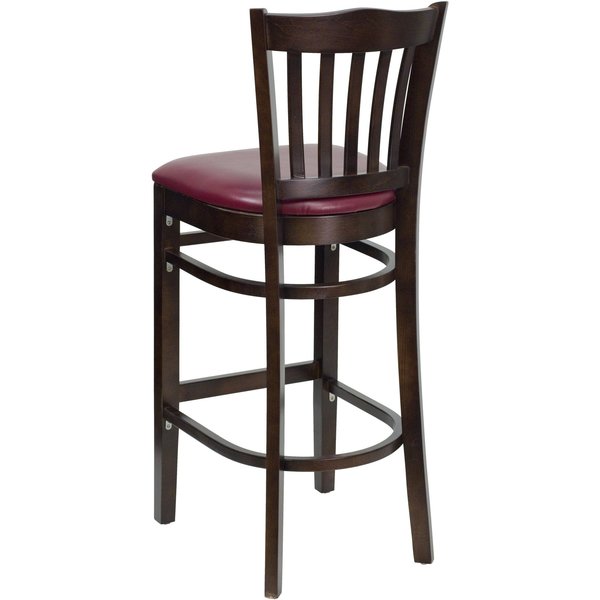 Wood Barstool, Walnut, Vrtcl Slat Bck, Bur