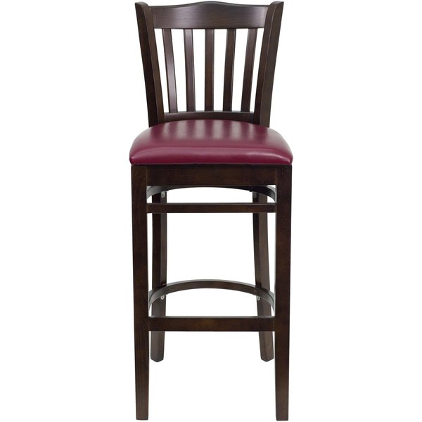 Wood Barstool, Walnut, Vrtcl Slat Bck, Bur