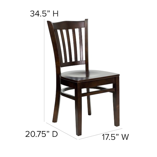 WalnutRestaurant Chair, 20-3/4
