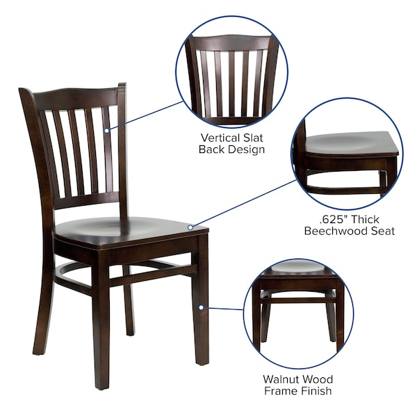 WalnutRestaurant Chair, 20-3/4