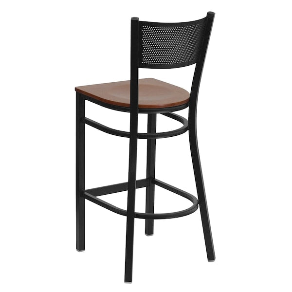 Restaurant Stool, Grid Back, Cherry Seat